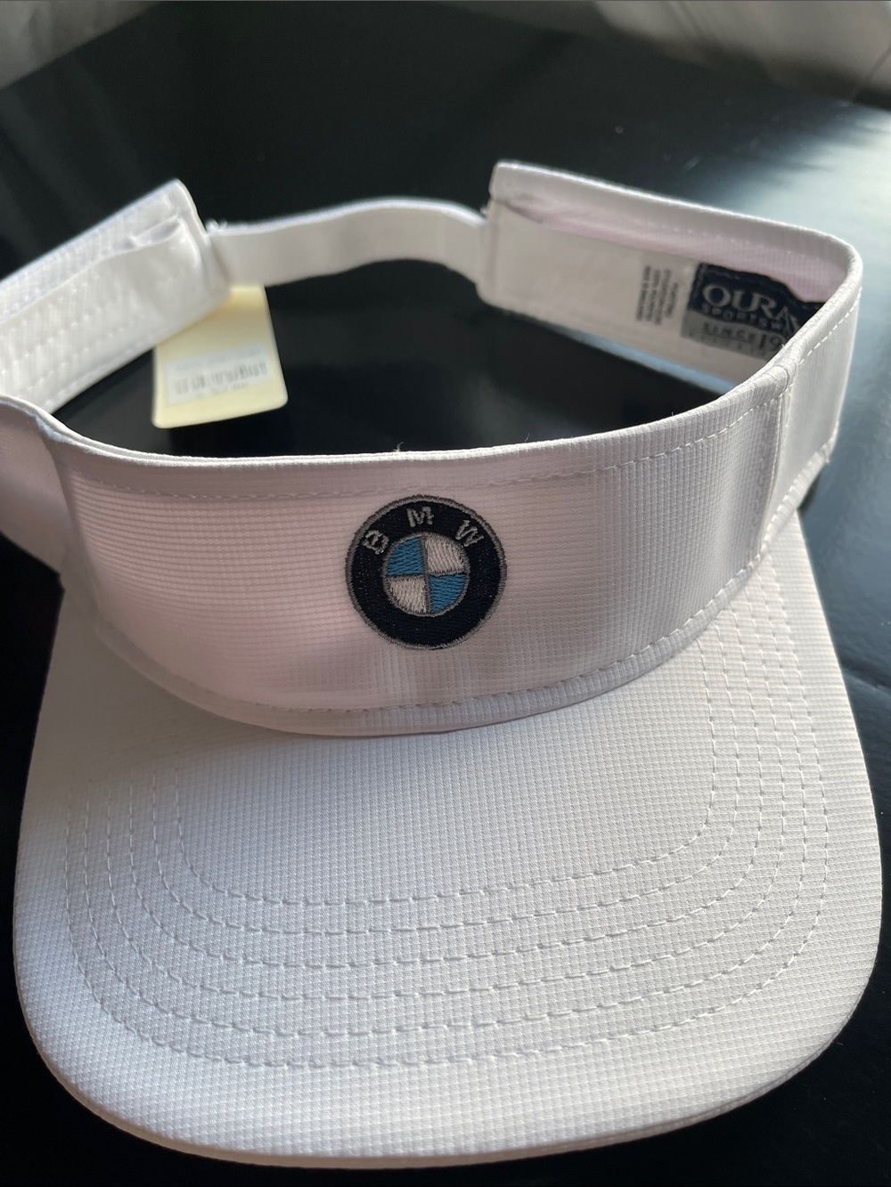 BMW White Visor with Embroidered Logo